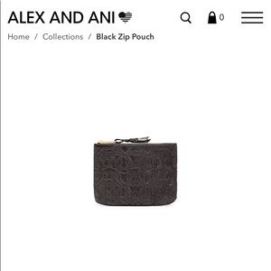 Alex and Ani Leather Black Zip Pouch